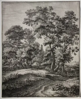 Six Large Upright Landscapes: A Mother and Three Children at Rest, by Anthonie Waterloo