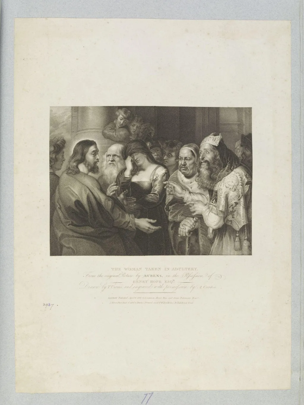 The Woman Taken in Adultery, by Anthony Cardon, 1802
