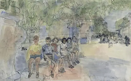 Village Children, Mongesty, by Anthony Gross