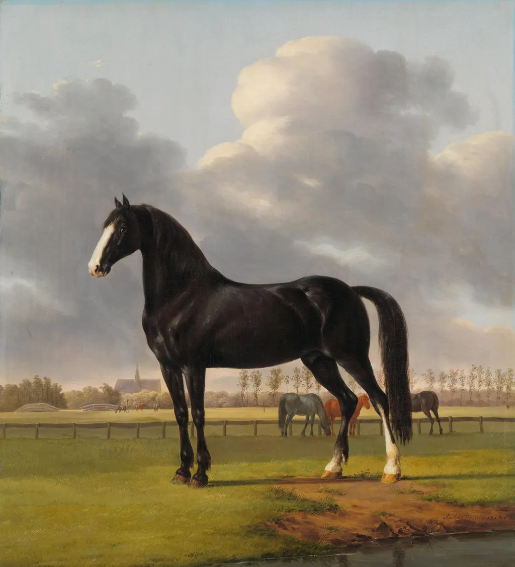 Adriaan van der Hoop’s Trotter ‘De Vlugge’ (The Fast One) in a Meadow, by Anthony Oberman, unspecified, 1828