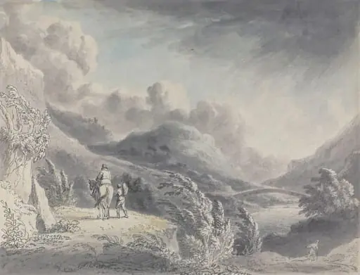 Travellers on a Road Near Pont-y-Pridd, Wales, by Anthony Thomas Devis