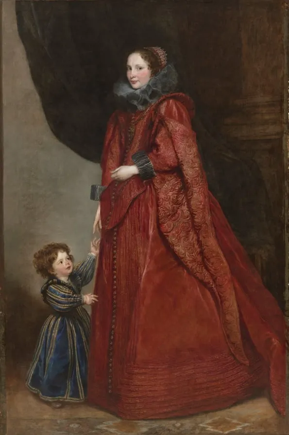 A Genoese Lady with Her Child, by Anthony van Dyck, unspecified, 1624