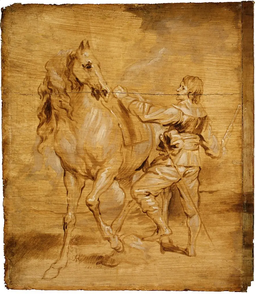 A Man Mounting a Horse, by Anthony van Dyck