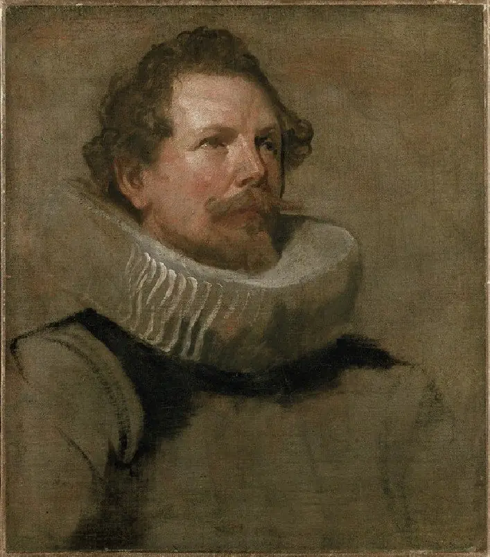 Head of a bearded Man wearing a Wheel Ruff, by Anthony van Dyck