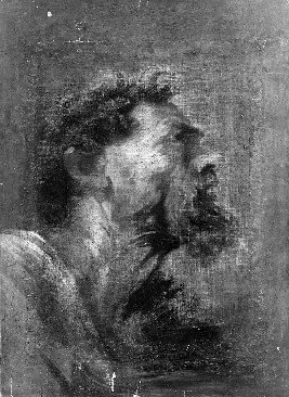 Head of a man in profile looking up, by Anthony van Dyck