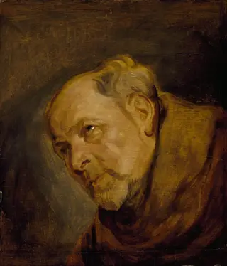 Head of a Monk (Jan Malderus, Bishop of Antwerp, as Saint Bonaventura), by Anthony van Dyck, 1630