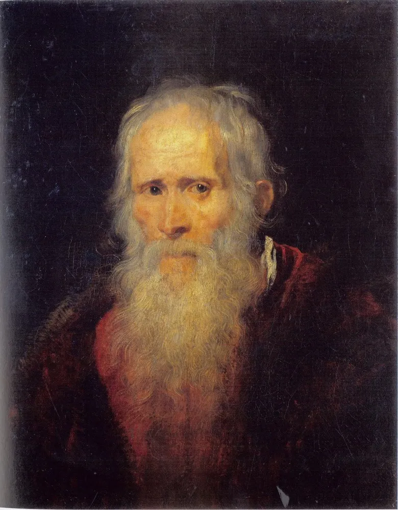 Head of an Old Man, by Anthony van Dyck, oil, 1621
