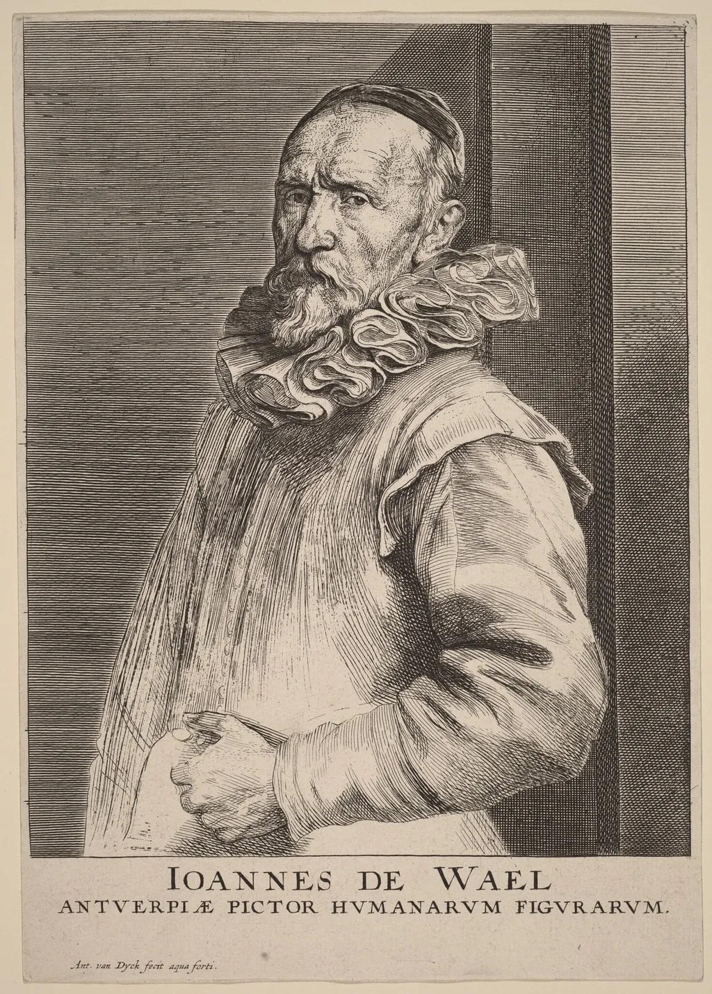 Jan de Wael, by Anthony van Dyck, ink, 1630