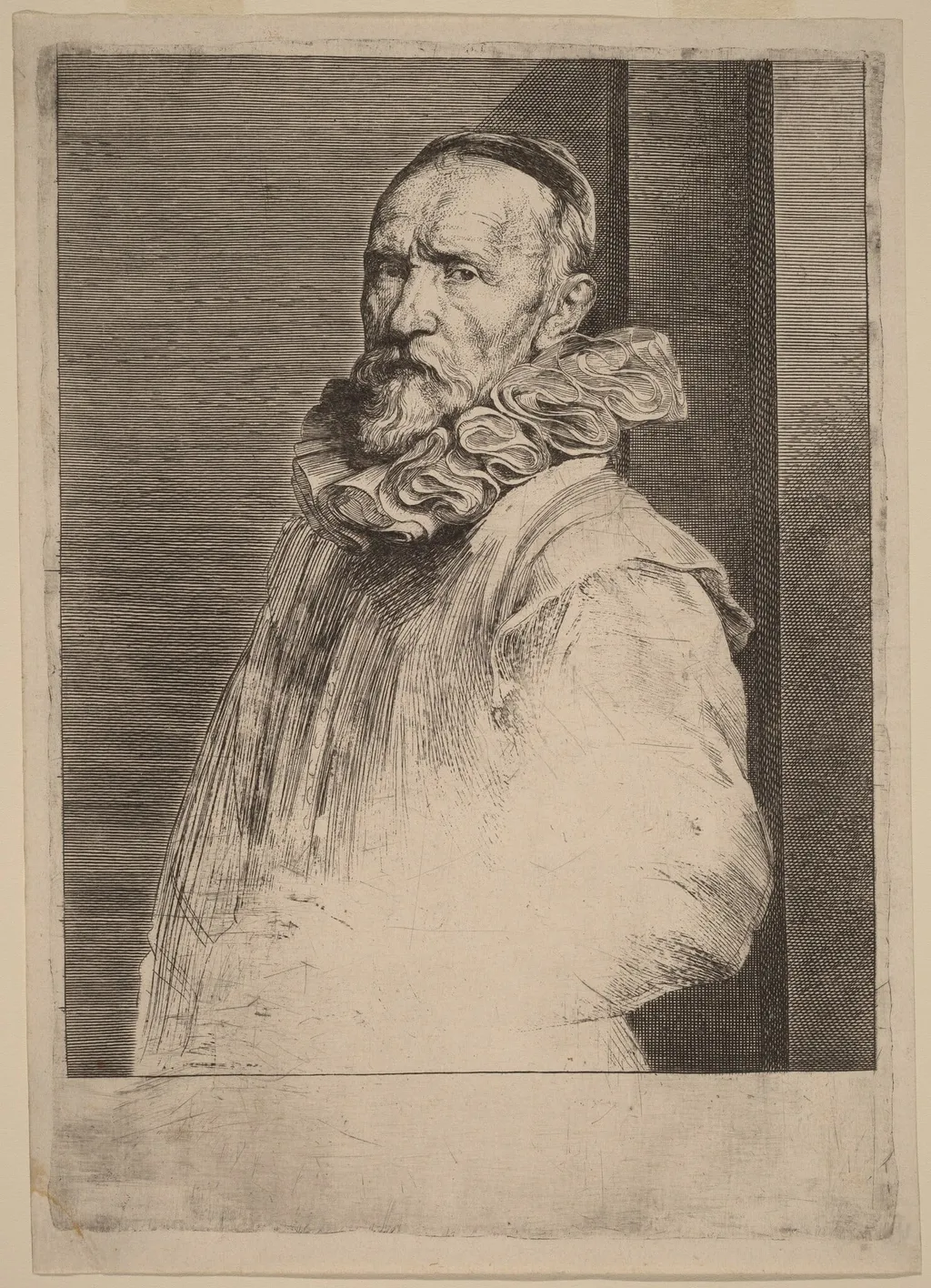 Jan de Wael, by Anthony van Dyck, ink, 1634