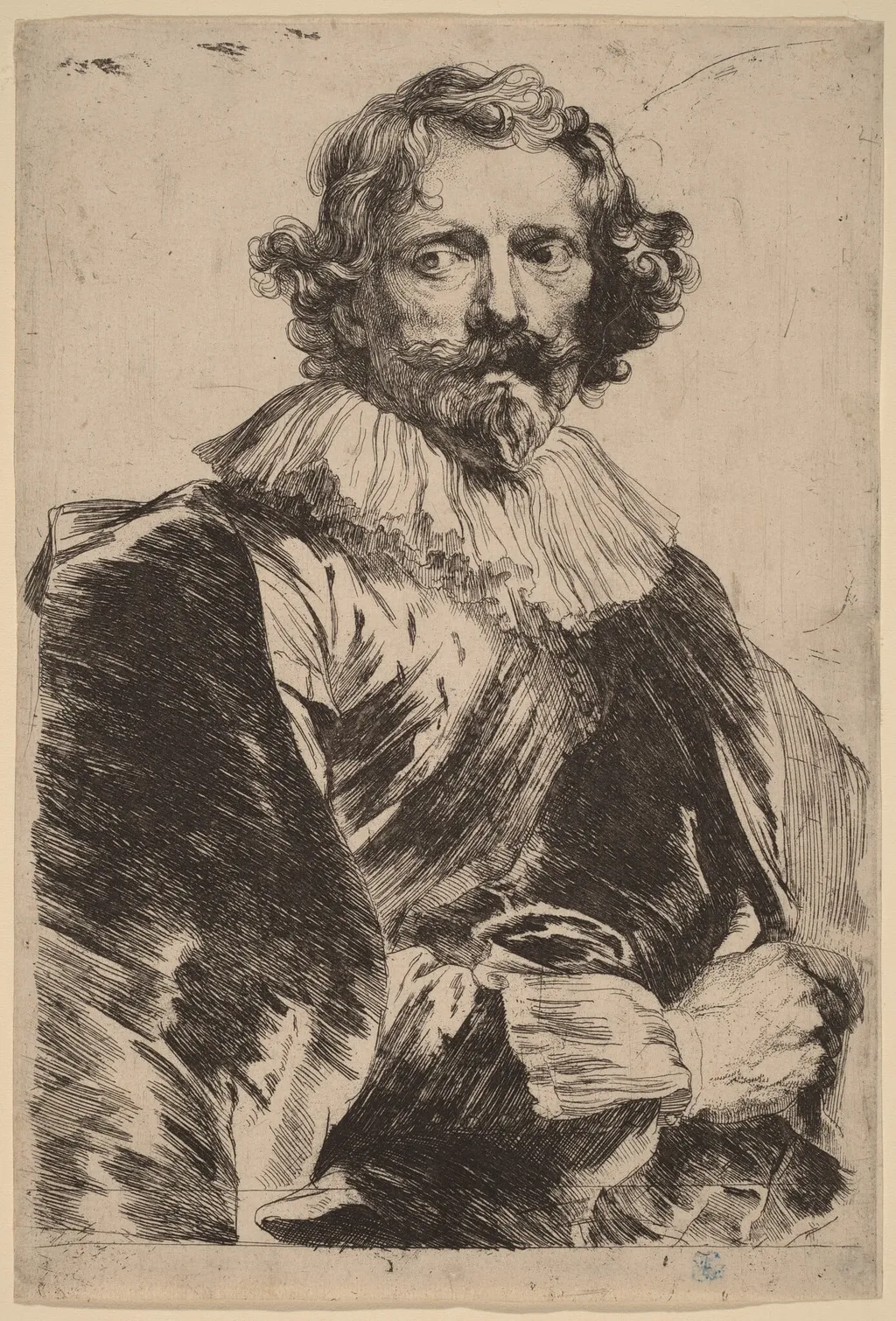 Lucas Vorsterman, by Anthony van Dyck, ink, 1634