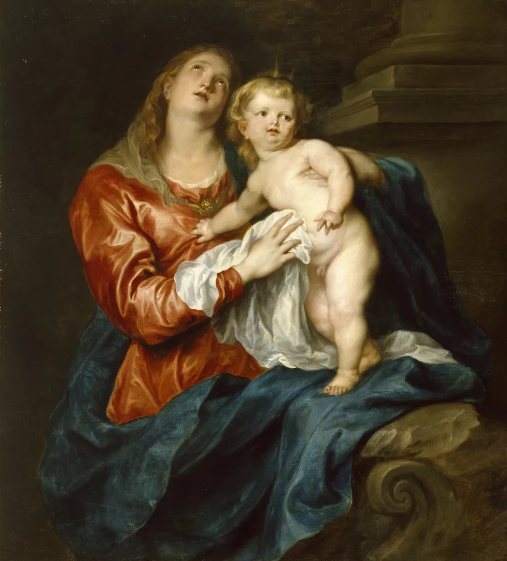 Madonna and Child, by Anthony van Dyck, oil, 1630