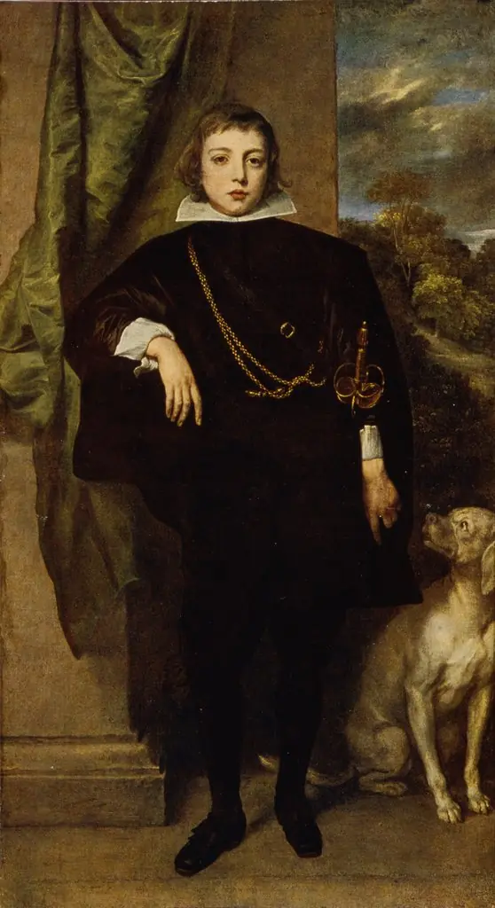 Portrait of Filippo Francesco d'Este, Marchese di Lanzo with his Dog, by Anthony van Dyck