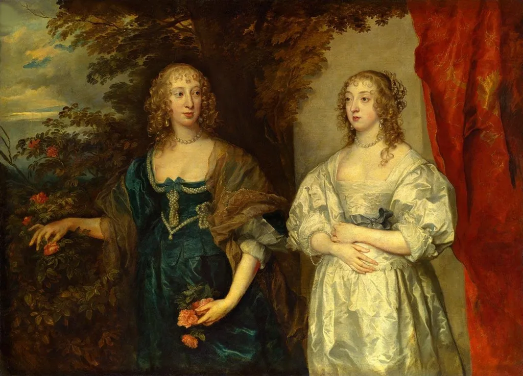 Portrait of Lady d'Aubigny and Countess Portland, by Anthony van Dyck, oil, 1638