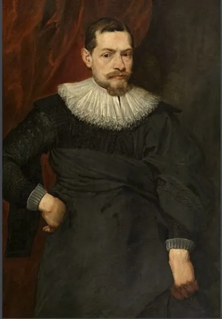 Portrait of man with an unstarched ruff, by Anthony van Dyck, oil, 1619