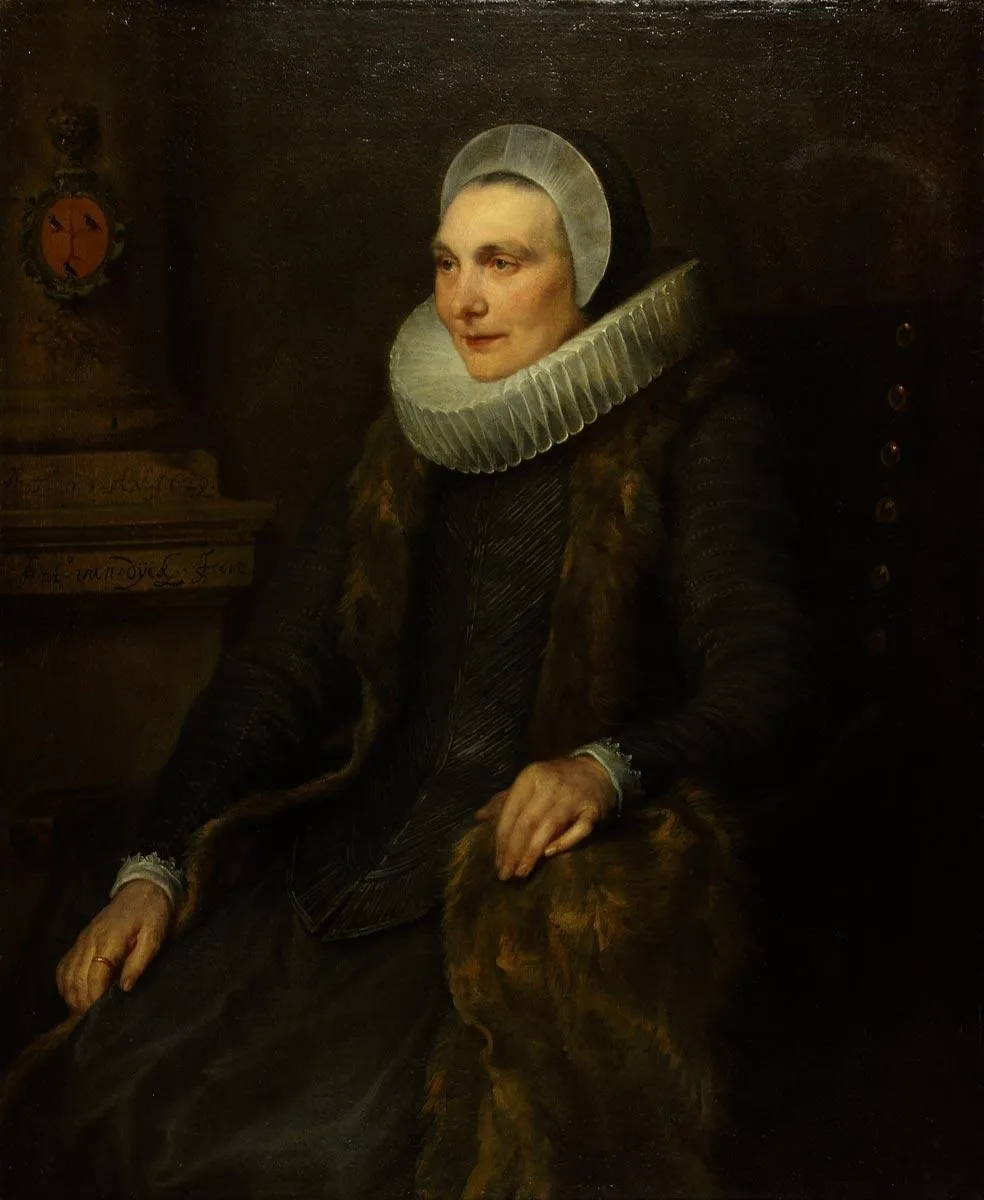 Portrait of Maria Bosschaert, wife of Adriaen Stevens, by Anthony van Dyck, oil, 1629