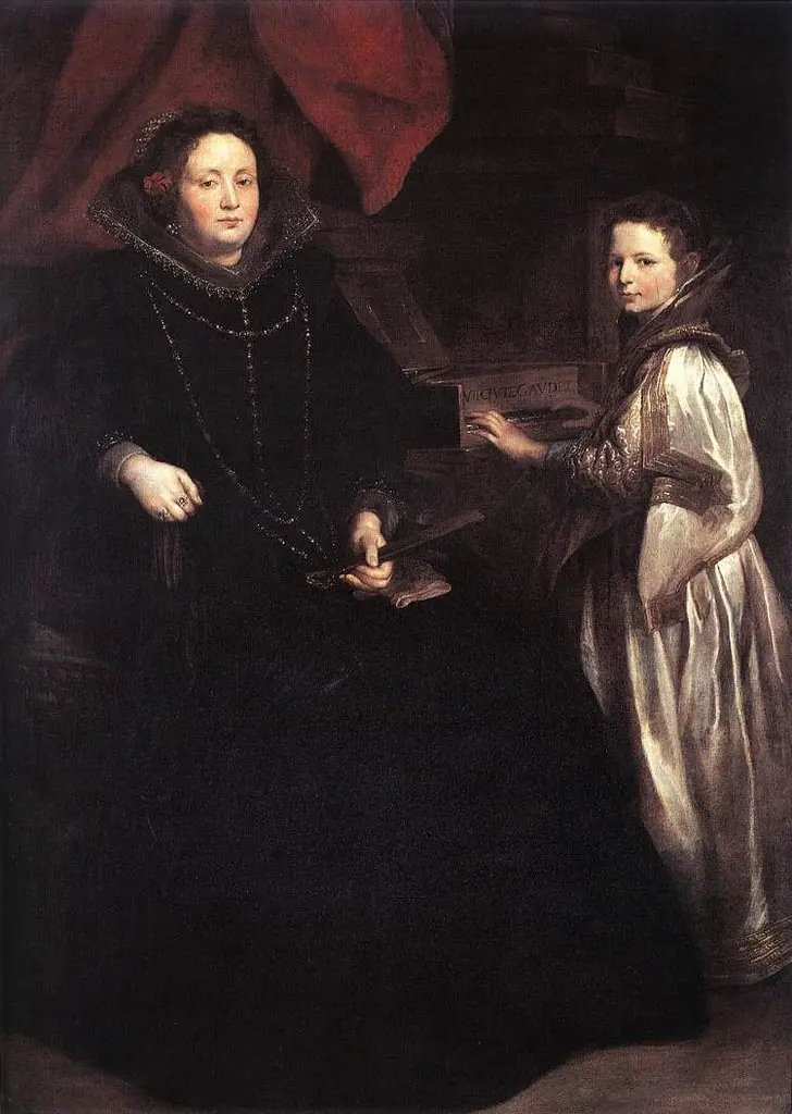 Portrait of Porzia Imperiale and Her Daughter, by Anthony van Dyck, 1624