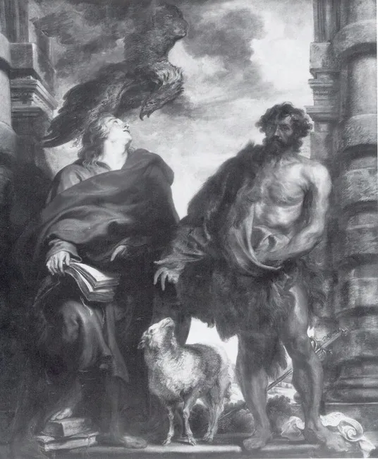 Saints John the Baptist and John the Evangelist, by Anthony van Dyck, oil, 1618