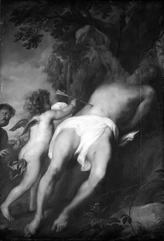 St Sebastian Being Tended by Two Angels, by Anthony van Dyck, oil