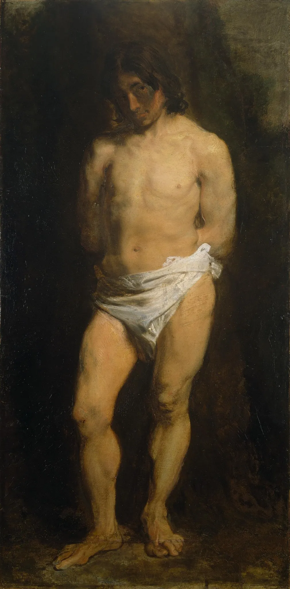 Study of a Naked Youth, by Anthony van Dyck, oil, 1616