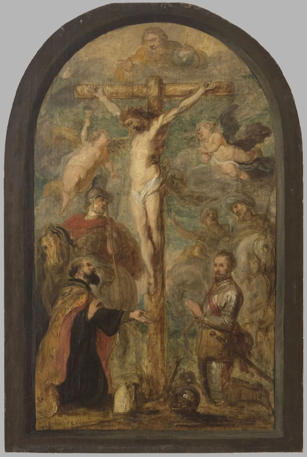 The Crucifixion, with a Bishop, a Saint, and a Donor in Armor, by Anthony van Dyck, unspecified
