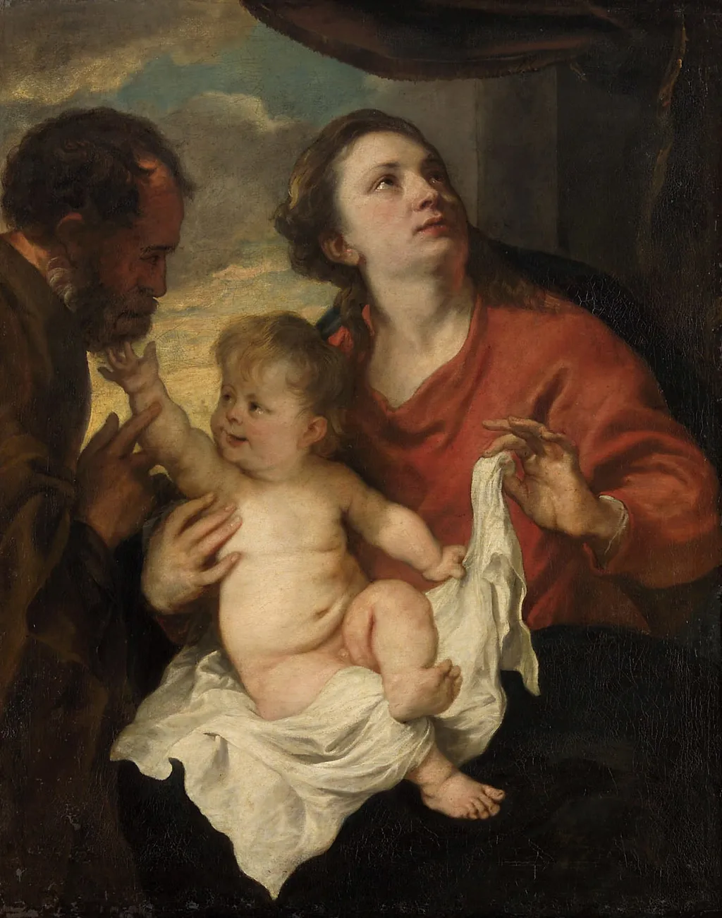 The Holy Family, 'Trinitas terrestris', by Anthony van Dyck, color, 1626