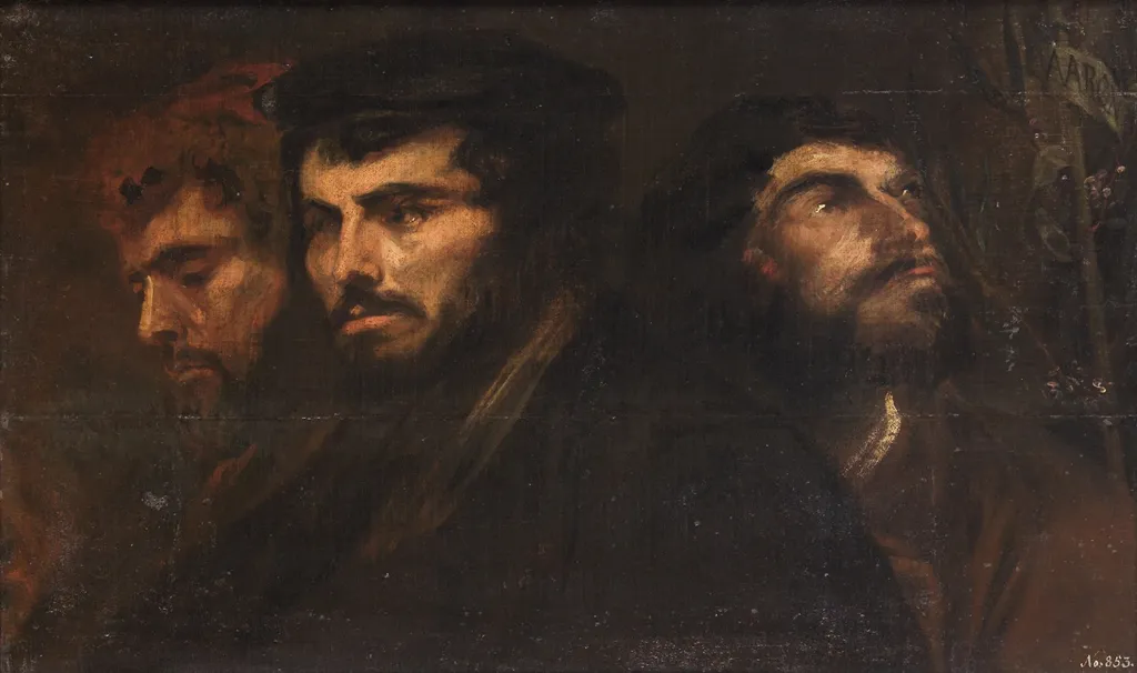 Three studies of heads, by Anthony van Dyck, unspecified, 1622