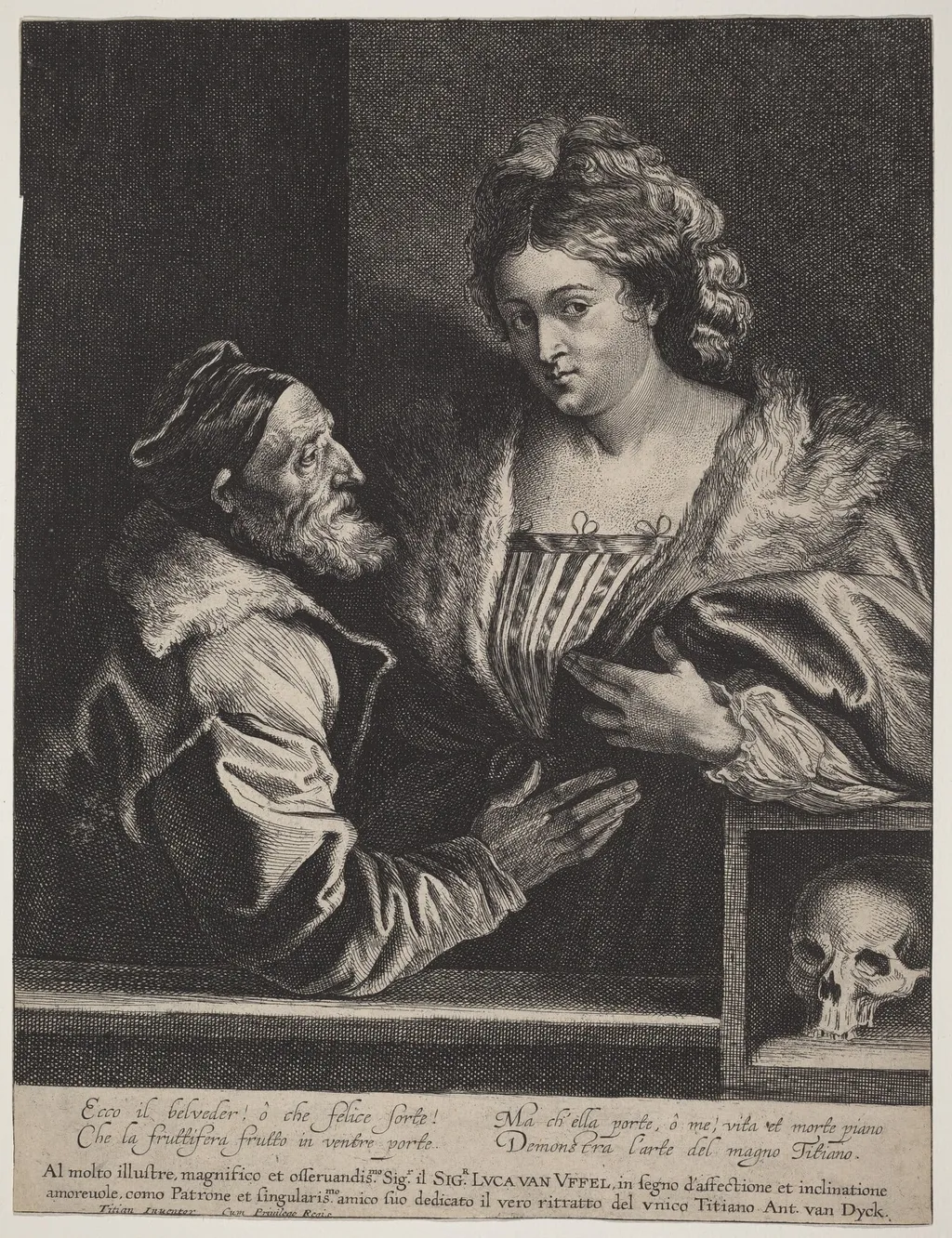 Titian's Mistress, by Anthony van Dyck, ink, 1620