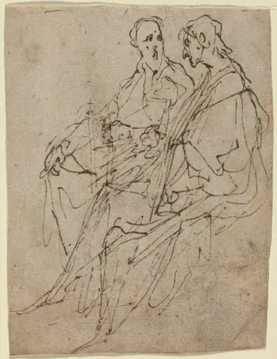 Two Seated Male Figures, by Anthony van Dyck