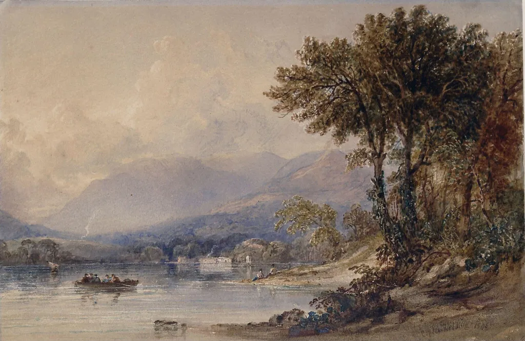 The Rydal mountains near the head of Windermere, by Anthony Vandyke Copley Fielding, watercolor, 1850