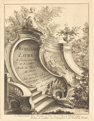 Troisieme livre de formes Cartels et Rocailles (Title Page), by Antoine Aveline