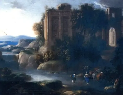 Peisaj cu ruine, personaje și animale, by Antoine Benoît Dubois