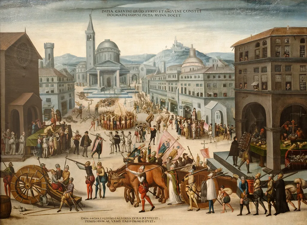 The Sack of Lyon by the Calvinists in 1562, by Antoine Caron, unspecified, 1565