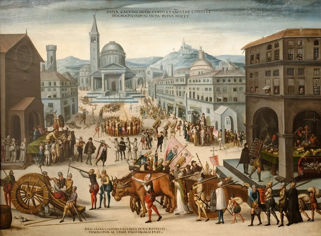 The Sack of Lyon by the Calvinists in 1562, by Antoine Caron