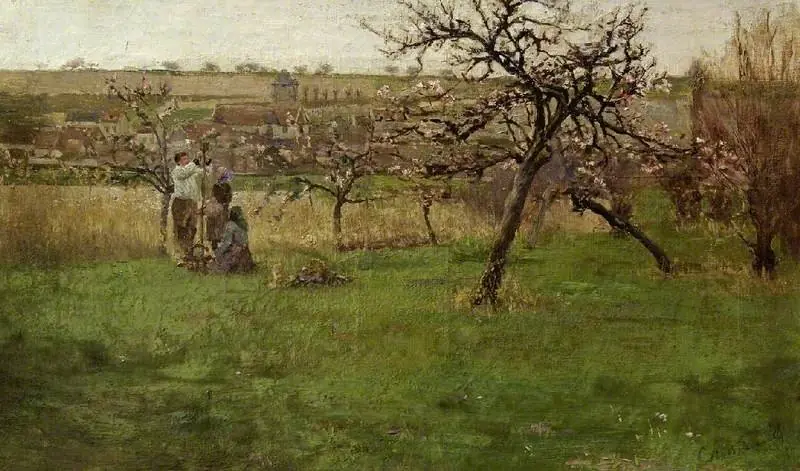 Les pommiers en fleur, by Antoine Chintreuil