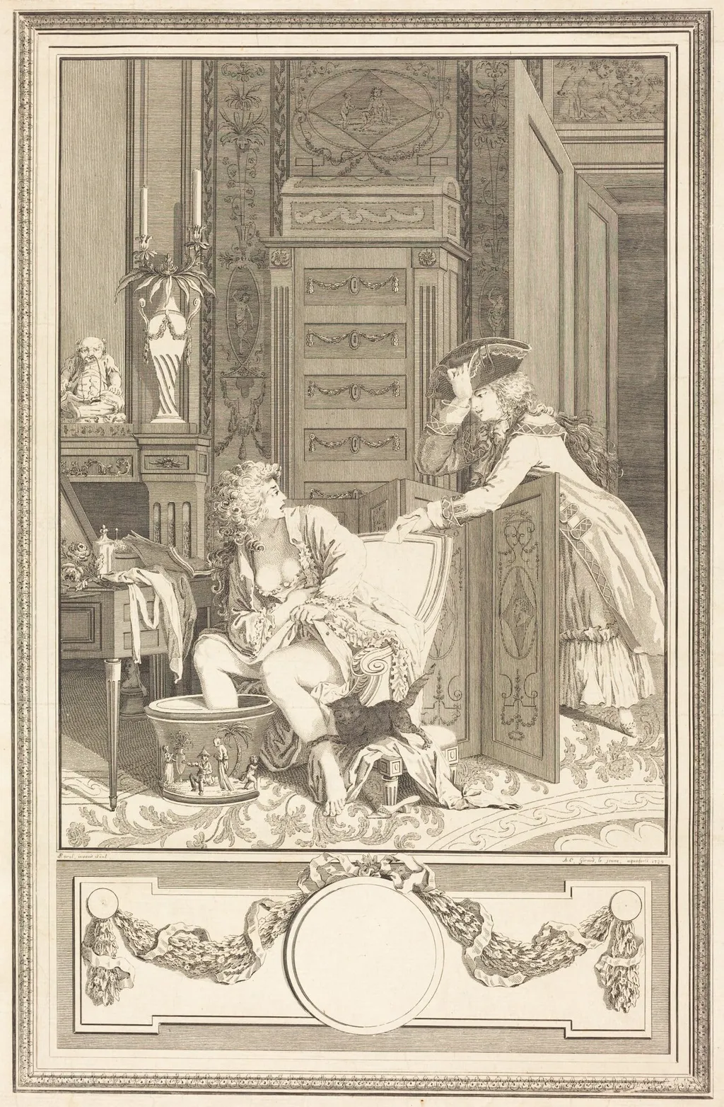 Le bain des pieds (The Foot-Bath), by Antoine Cosme Giraud, ink, 1810