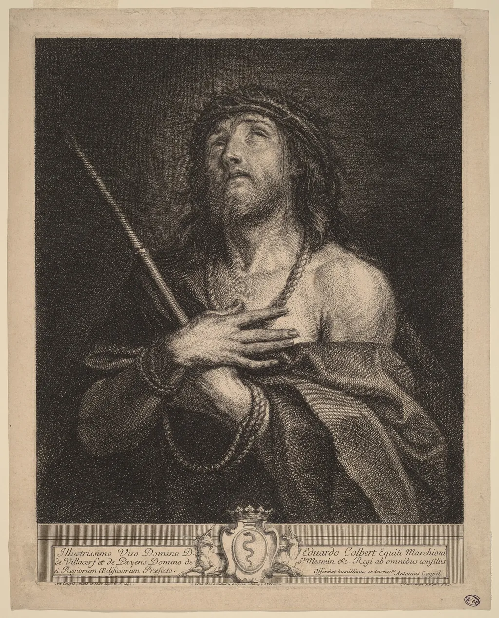 Christ as Man of Sorrows, by Antoine Coypel, ink, 1692