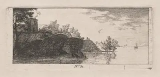 Cottage on a Rocky Promentory along a River