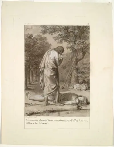 Aristomenes Mourning the Death of Socrates from the Bewitchment of Meroë (from Book 1 of Apuleius, "The Golden Ass"), by Antoine Denis Chaudet