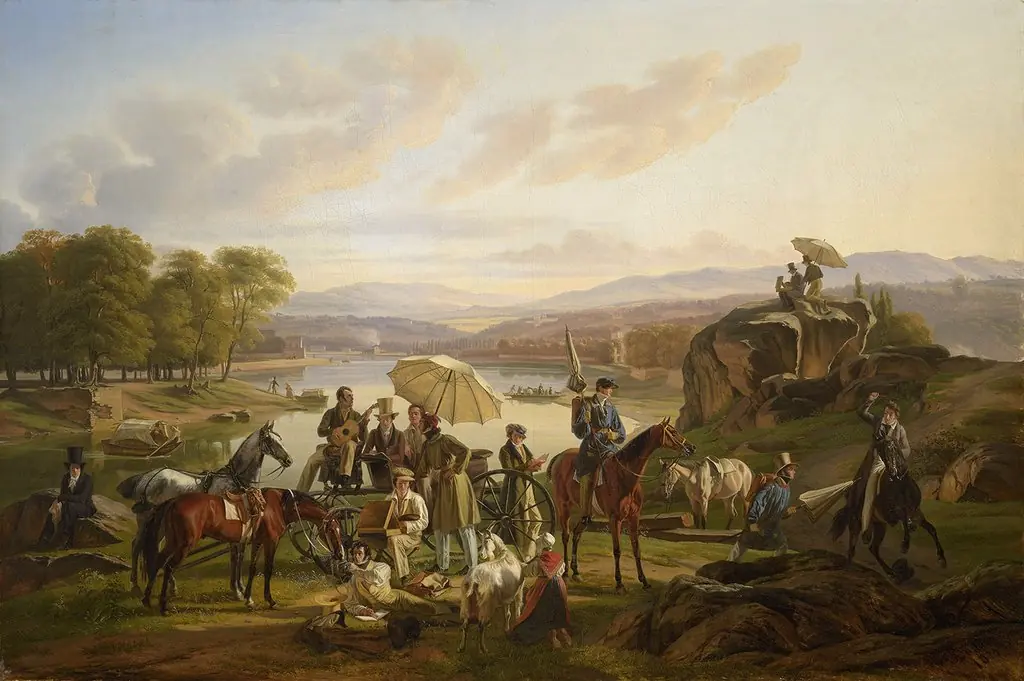 A break in the artist's trip from Lyon to the Ile Barbe, by Antoine Duclaux