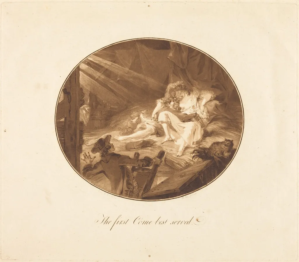 The First Come Best Served, by Antoine-François Sergent, ink, 1786