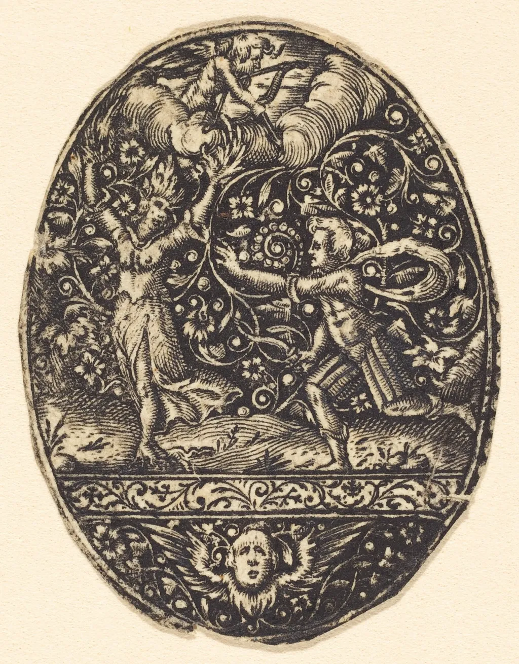 Apollo and Daphne, by Antoine Jacquard, ink, 1612