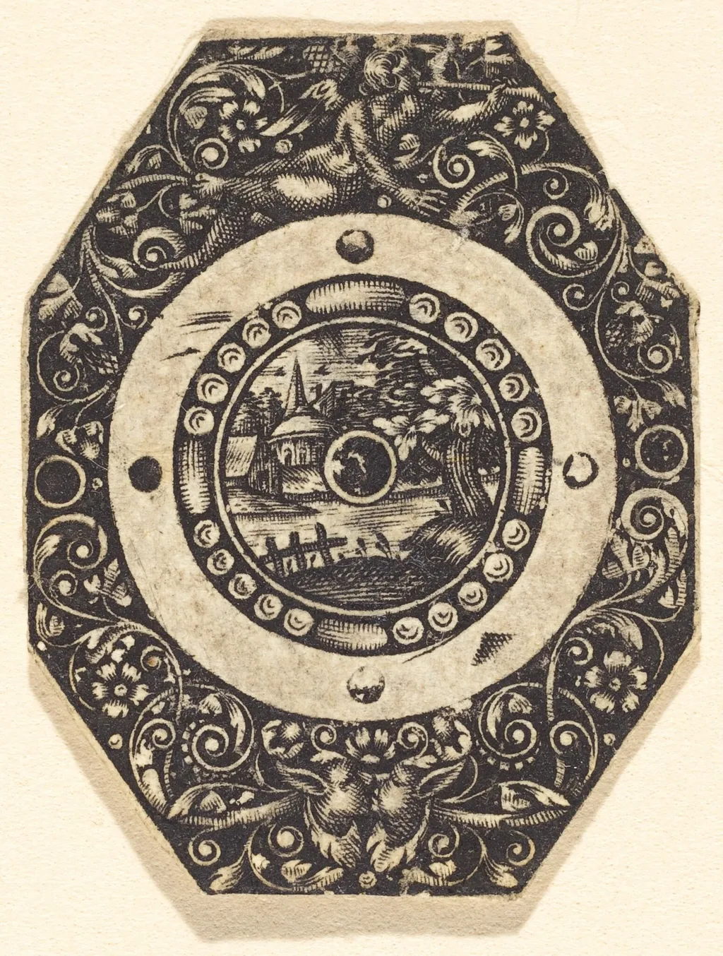 Landscape, by Antoine Jacquard, ink, 1612