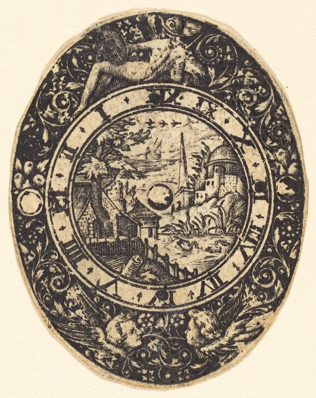 Landscape with an Obelisk, by Antoine Jacquard, ink, 1612