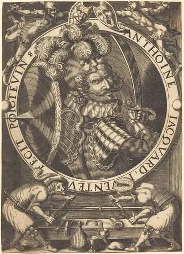 Self-Portrait (The Trade Card of Anthoine Jacquard), by Antoine Jacquard
