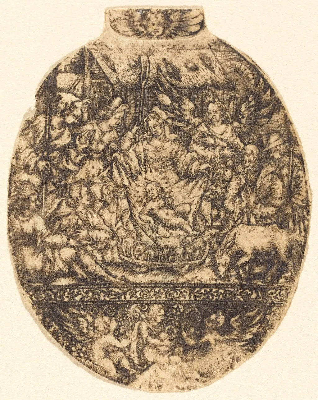 The Adoration of the Shepherds, by Antoine Jacquard, ink, 1612