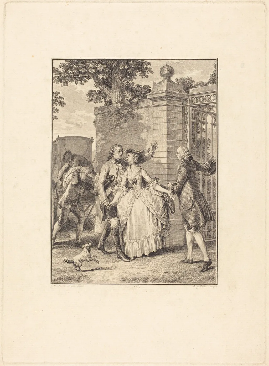 La confiance des belles âmes, by Antoine-Jean Duclos, ink, 1777