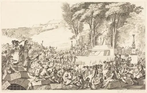 La Fontaine de la Régénération sur les débris de la Bastille, le 10 Aout 1793, by Antoine-Jean Duclos
