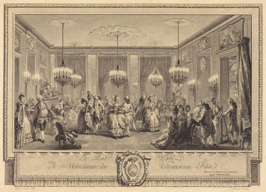 Le bal pare, by Antoine-Jean Duclos, ink, 1774