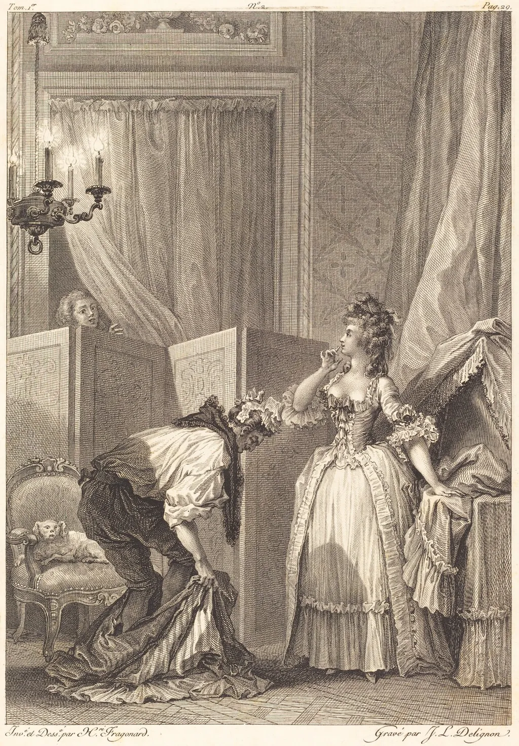 Le cocu battu et content, by Antoine-Jean Duclos, ink, 1780