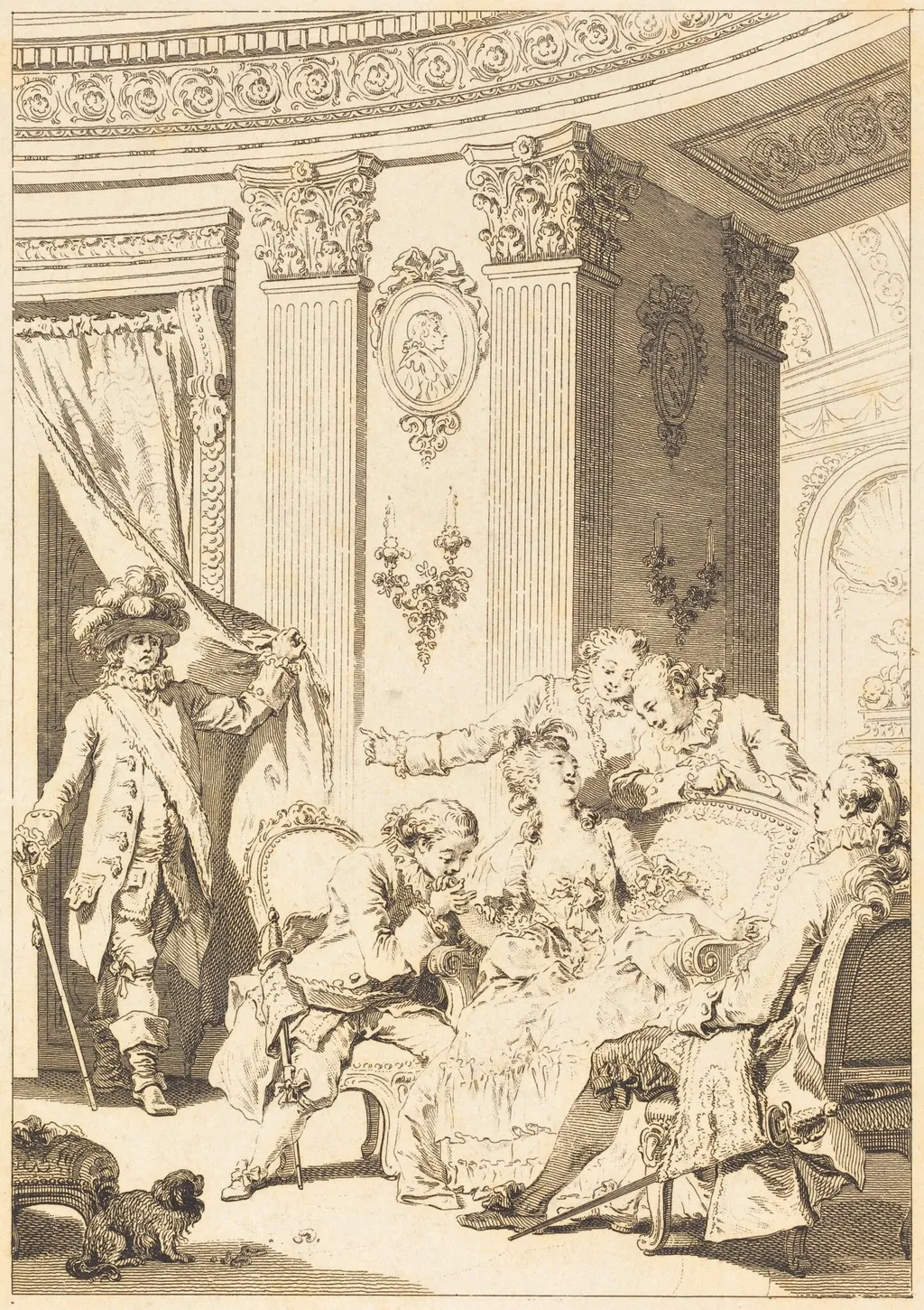 Le mari confesseur, by Antoine-Jean Duclos, ink, 1776